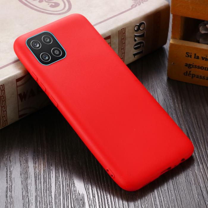 Bild 6,  Samsung Galaxy A03 Skal Liquid Silikon Med Strap Röd - Teknikhallen.se