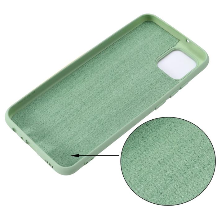Bild 3,  Samsung Galaxy A03 Skal Liquid Silikon Med Strap Grön - Teknikhallen.se