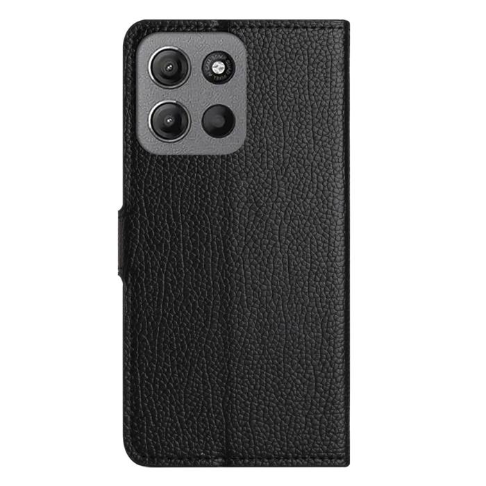 Bild 6,  Motorola Moto G86 Power/G86 5G Fodral Litchi Läder Svart - Teknikhallen.se