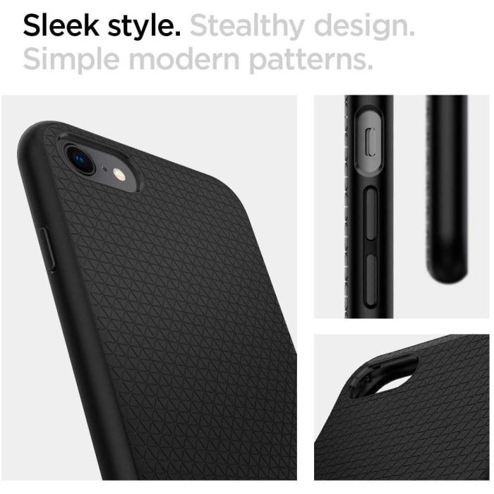 Bild 4, Spigen Spigen iPhone 7/8/SE Skal Liquid Air Svart - Teknikhallen.se