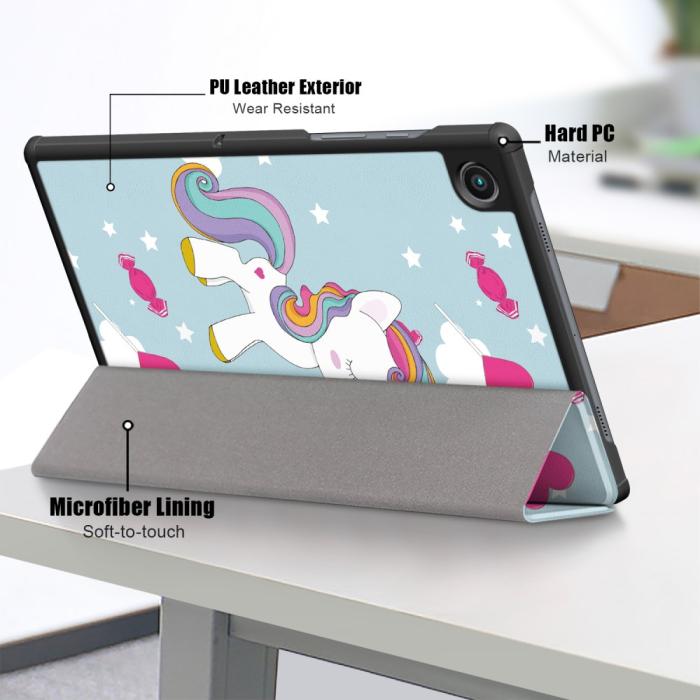 Bild 5,  Samsung Galaxy Tab A8 10.5 (2021) Fodral Tri-Fold Unicorn - Teknikhallen.se