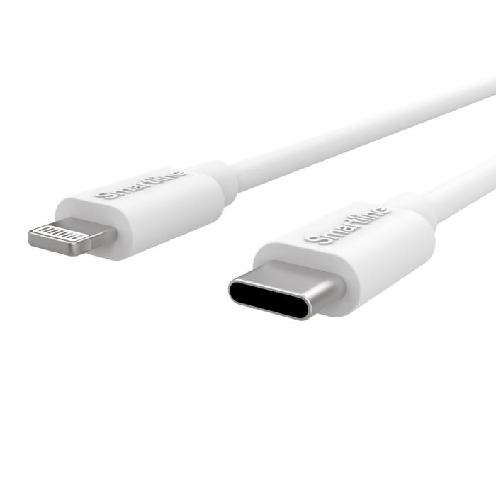Bild 2, Smartline Smartline 2m USB-C - Lightning MFi Laddningskabel Vit - Teknikhallen.se