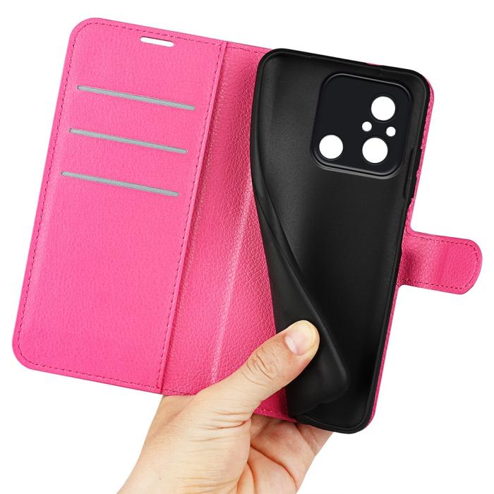 Bild 4,  Xiaomi Redmi 12C 4G Fodral Litchi Läder Rosa - Teknikhallen.se