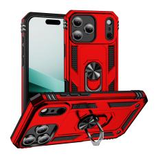  iPhone 17 Pro Skal Shockproof Hybrid Ring R&ouml;d - Teknikhallen.se