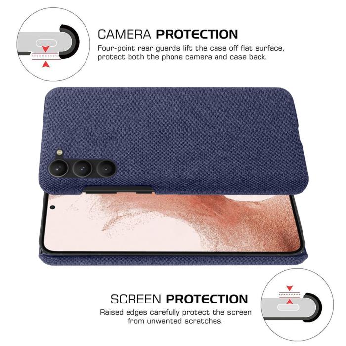 Bild 5,  Samsung Galaxy S24 Plus Slim Tygbelagt Skal Blå - Teknikhallen.se