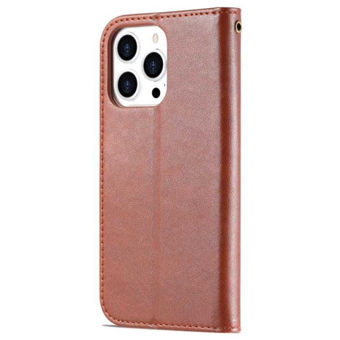 Bild 3, AZNS AZNS iPhone 14 Pro Fodral Läder Brun - Teknikhallen.se