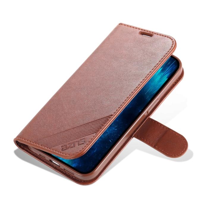 Bild 5, AZNS AZNS iPhone 14 Pro Fodral Läder Brun - Teknikhallen.se