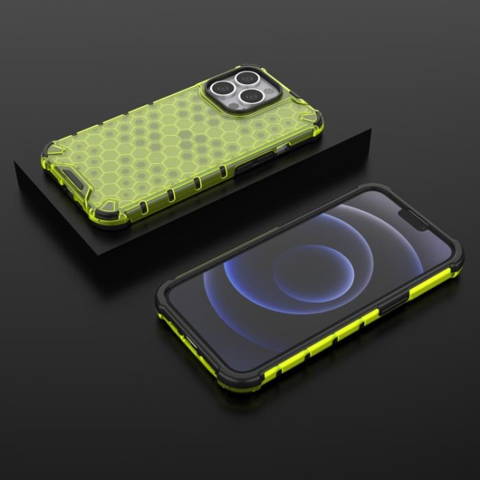 Bild 3,  iPhone 14 Skal Shockproof Honeycomb Hybrid Grön - Teknikhallen.se