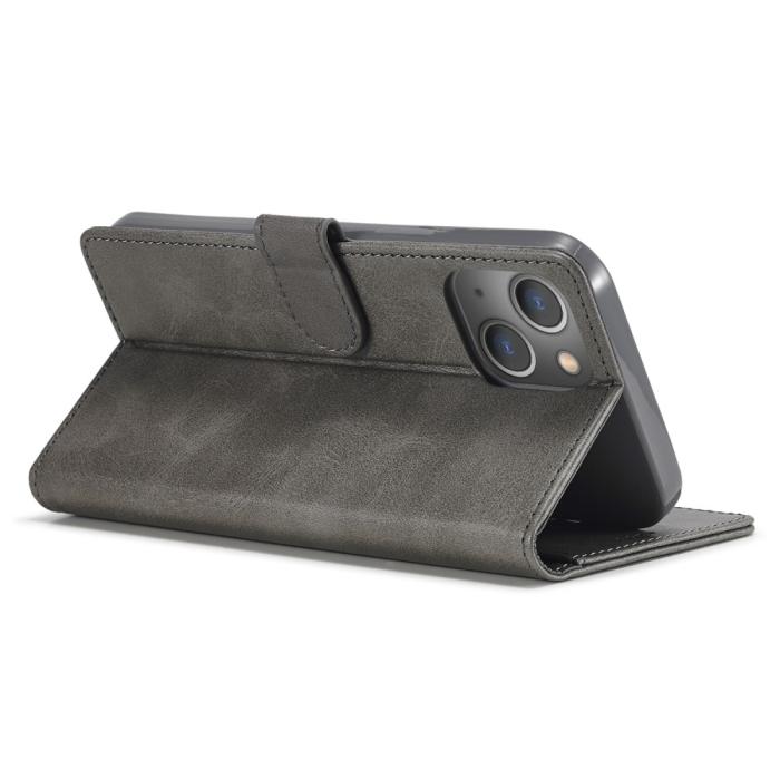 Bild 3, LC.IMEEKE LC.IMEEKE iPhone 15 Plus Fodral Läder Grå - Teknikhallen.se