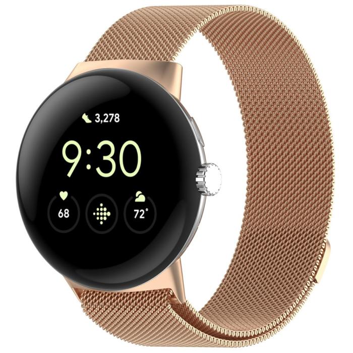 Bild 3,  Google Pixel Watch 4 / 3 45 mm Armband Milanese Roséguld - Teknikhallen.se