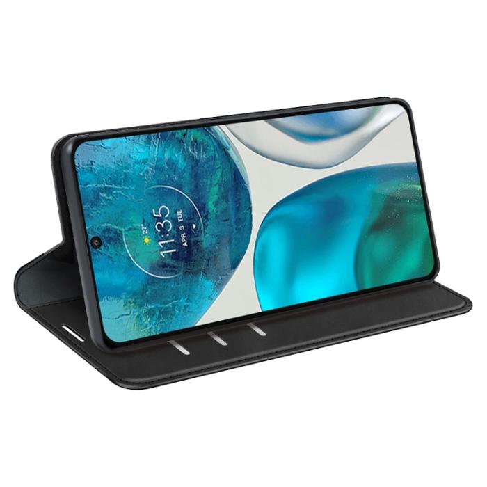 Bild 5,  Motorola Moto G52/G82 Fodral Flip Retro Läder Svart - Teknikhallen.se