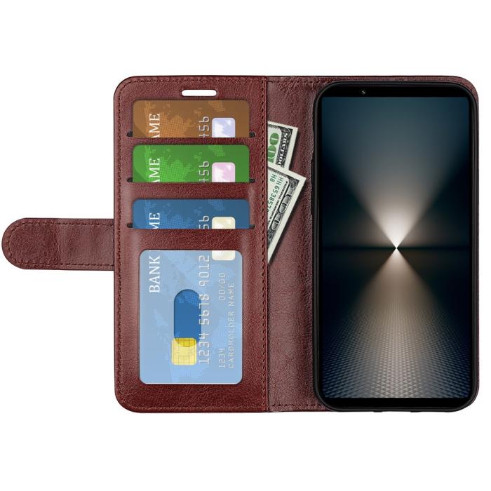 Bild 2,  Sony Xperia 1 VII Fodral Crazy Horse Läder Brun - Teknikhallen.se