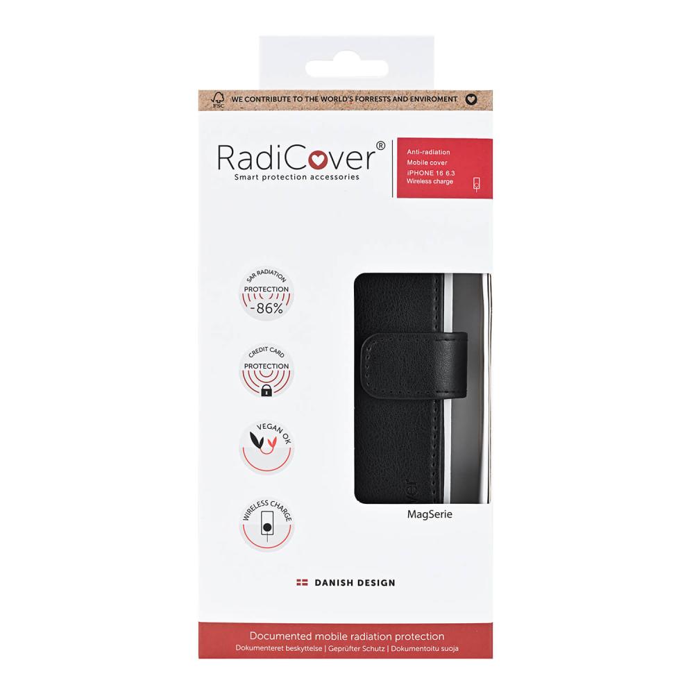 Radicover Radicover iPhone 16 Fodral MagSafe Strålningsskydd Svart - Teknikhallen.se