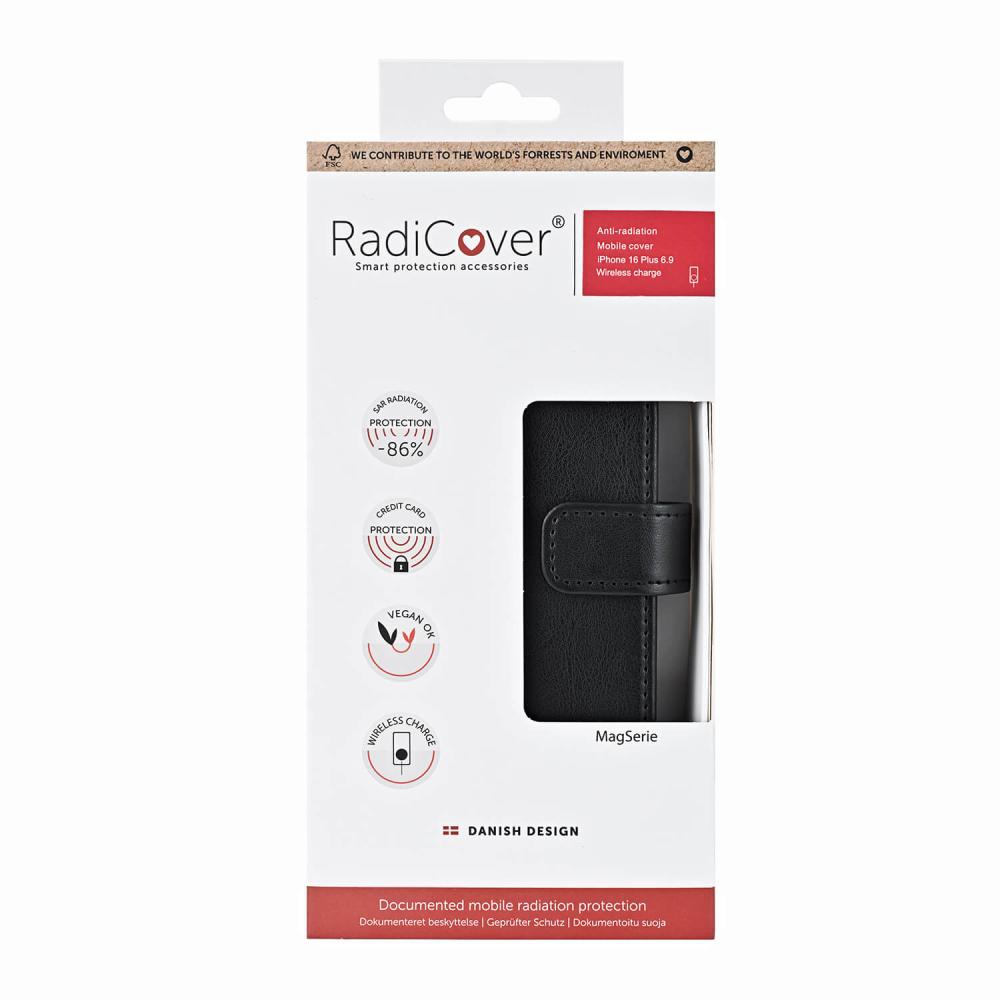 Radicover Radicover iPhone 16 Plus Fodral MagSafe Strålningsskydd Svart - Teknikhallen.se