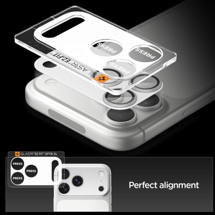 Bild 5, Spigen Spigen iPhone 17 Pro Linsskydd Optik Pro GLAS.tR 