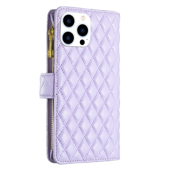 Bild 3, BINFEN BINFEN iPhone 15 Pro Fodral Diamond Multifunktionell Lila - Teknikhallen.se