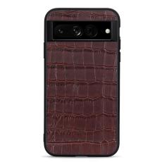  Google Pixel 7 Pro Skal &Auml;kta L&auml;der Krokodil Textur Brun - Teknikhallen.se