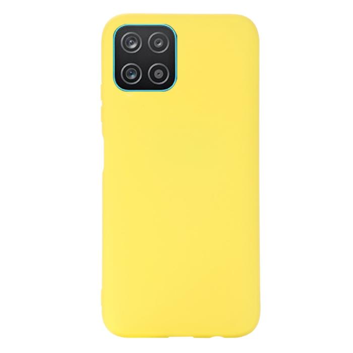 Bild 2,  Samsung Galaxy A03 Skal Liquid Silikon Med Strap Gul - Teknikhallen.se