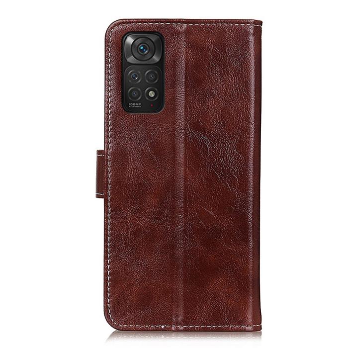 Bild 3,  Xiaomi Redmi Note 11 4G Fodral Crazy Horse Brun - Teknikhallen.se