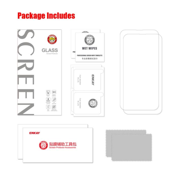 Bild 2, ENKAY ENKAY iPhone 14 Plus 2-PACK Skärmskydd Härdat Glas - Teknikhallen.se