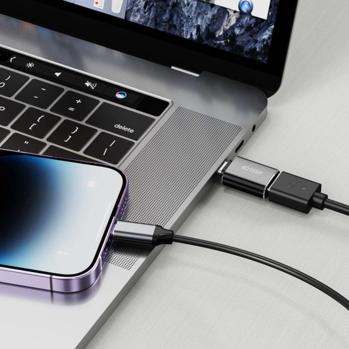Bild 3, Tech-Protect Tech-Protect USB-C till USB-A 3.0 Adapter Svart - Teknikhallen.se