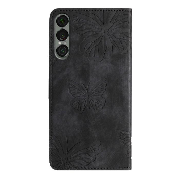 Bild 2,  Sony Xperia 1 VII Fodral Fjäril Tryck Svart - Teknikhallen.se