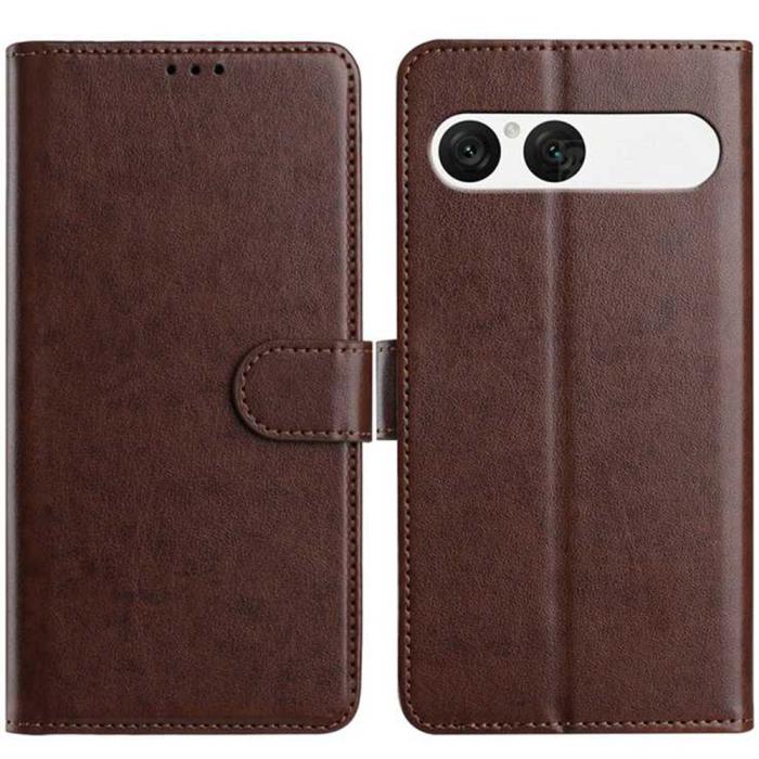 Bild 3,  Sony Xperia 10 VII Fodral Multifunktionellt Läder Brun - Teknikhallen.se