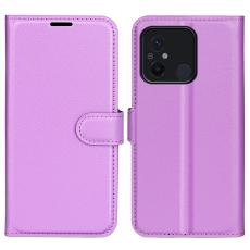  Xiaomi Redmi 12C 4G Fodral Litchi L&auml;der Lila - Teknikhallen.se