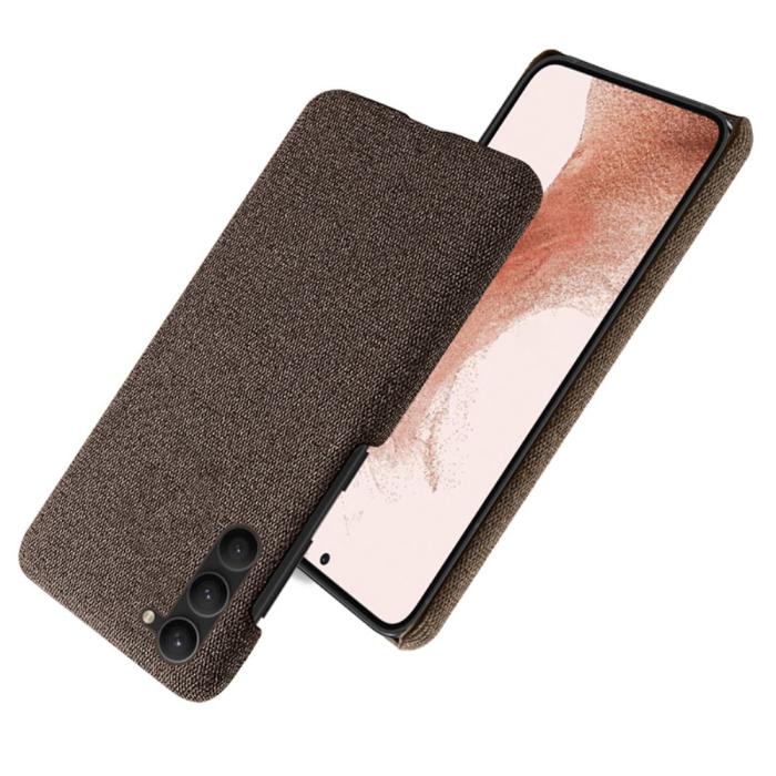 Bild 2,  Samsung Galaxy S24 Plus Slim Tygbelagt Skal Brun - Teknikhallen.se