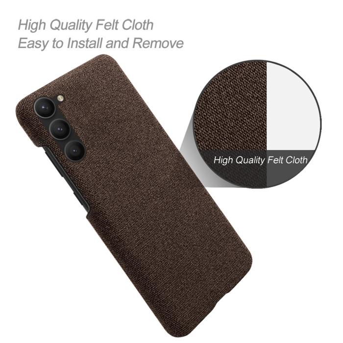 Bild 4,  Samsung Galaxy S24 Plus Slim Tygbelagt Skal Brun - Teknikhallen.se