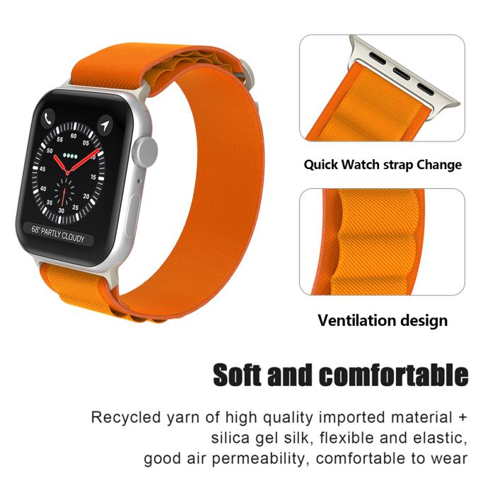 Bild 5, ColorPop Apple Watch 42/44/45/46/49 mm Armband Alpine Pro Loop Orange - Teknikhallen.se