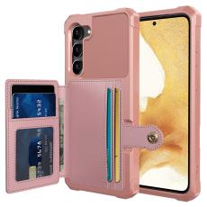  Samsung Galaxy S23 Skal Med Magnetisk Pl&aring;nbok Ros&eacute; - Teknikhallen.se