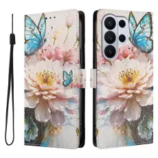  Samsung Galaxy S26 Ultra Fodral Med Tryck Blommor / Fj&auml;rilar - Teknikhallen.se
