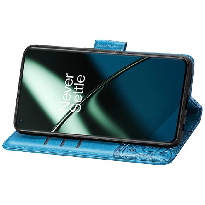 Bild 4,  OnePlus 11 5G Fodral Butterfly Läder Blå - Teknikhallen.se