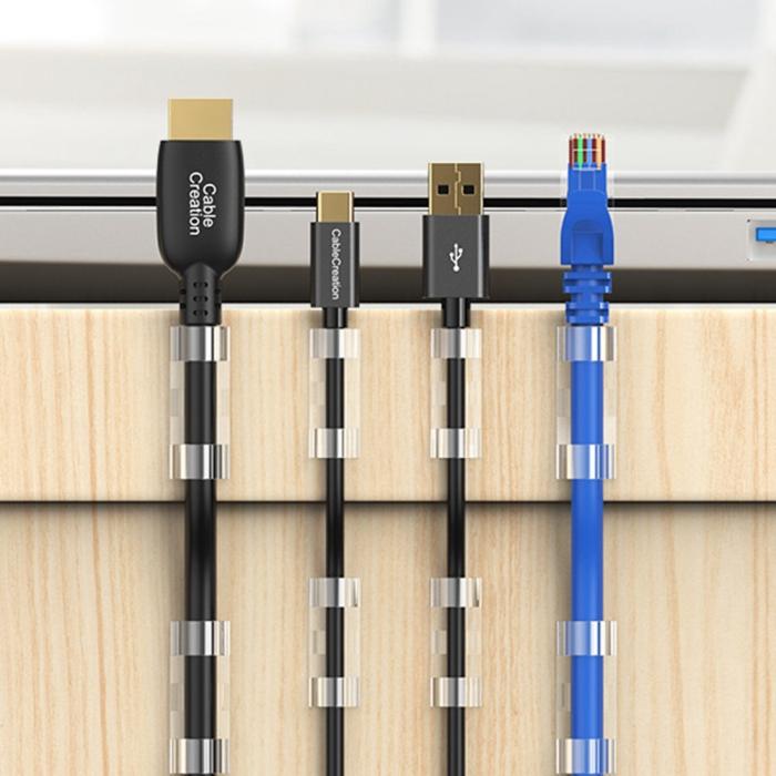 Bild 5,  CableCreation 50-PACK Självhäftande Kabelklämmor - Teknikhallen.se