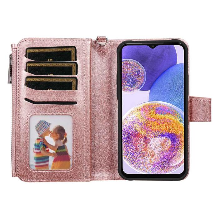 Bild 2,  Samsung Galaxy A23 5G 2in1 Magnet Skal / Plånboksfodral Roséguld - Teknikhallen.se