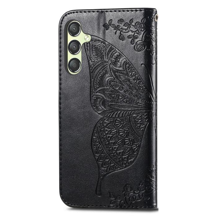 Bild 4,  Samsung Galaxy A25 5G Fodral Läder Big Butterfly Svart - Teknikhallen.se