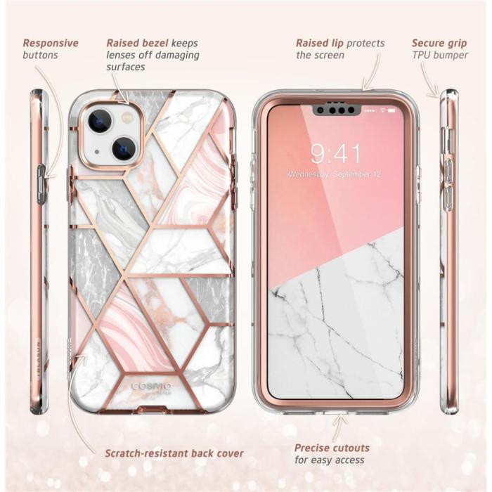Bild 6, Supcase Supcase iPhone 15 Plus / 14 Plus Skal Cosmo Marble - Teknikhallen.se