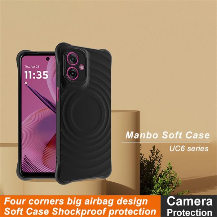 Bild 2, IMAK IMAK Motorola Moto G55 5G Skal Waterdrop Matt Svart - Teknikhallen.se