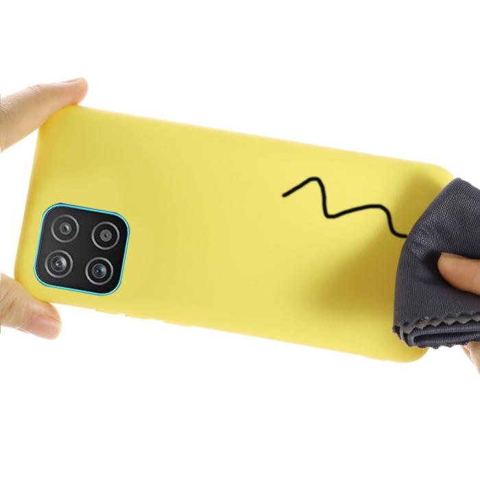 Bild 4,  Samsung Galaxy A03 Skal Liquid Silikon Med Strap Gul - Teknikhallen.se