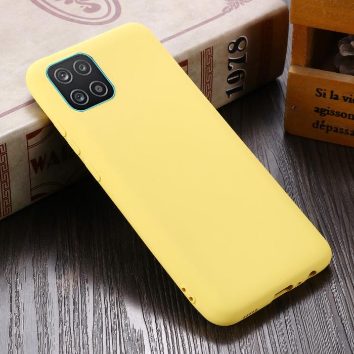 Bild 6,  Samsung Galaxy A03 Skal Liquid Silikon Med Strap Gul - Teknikhallen.se