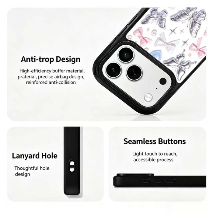 Bild 3,  iPhone 18 Pro Max/17 Pro Max Skal MagSafe UV-Mönster Fjärilar - Teknikhallen.se