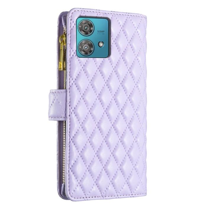 Bild 6, BINFEN BINFEN Motorola Edge 40 Neo 5G Fodral Multifunktionell Diamond Lila - Teknikhallen.se