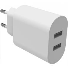 Smartline Smartline V&auml;ggladdare 2x USB-A 4.8A Vit - Teknikhallen.se
