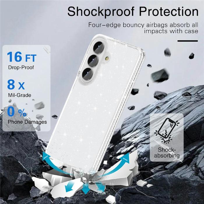 Bild 4,  Samsung Galaxy S26 Skal Glitter TPU Vit - Teknikhallen.se