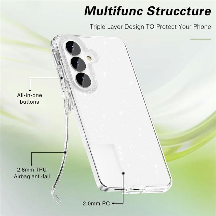 Bild 5,  Samsung Galaxy S26 Skal Glitter TPU Vit - Teknikhallen.se