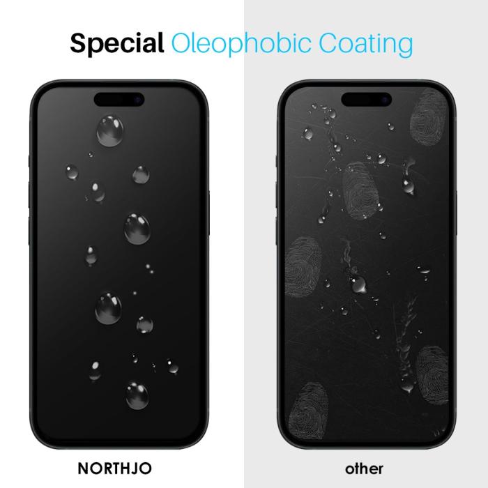 Bild 4, NORTHJO NORTHJO iPhone 15 Skärmskydd Heltäckande Härdat Glas - Teknikhallen.se