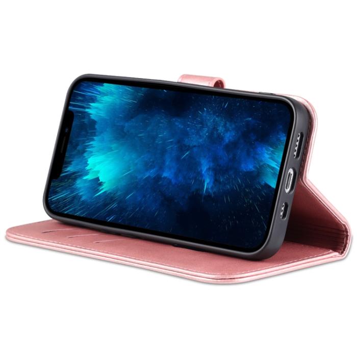 Bild 4, AZNS AZNS iPhone 14 Pro Fodral Läder Roséguld - Teknikhallen.se