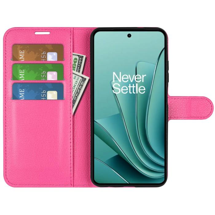 Bild 2,  OnePlus Nord 3 5G Fodral Litchi Textur Rosa - Teknikhallen.se