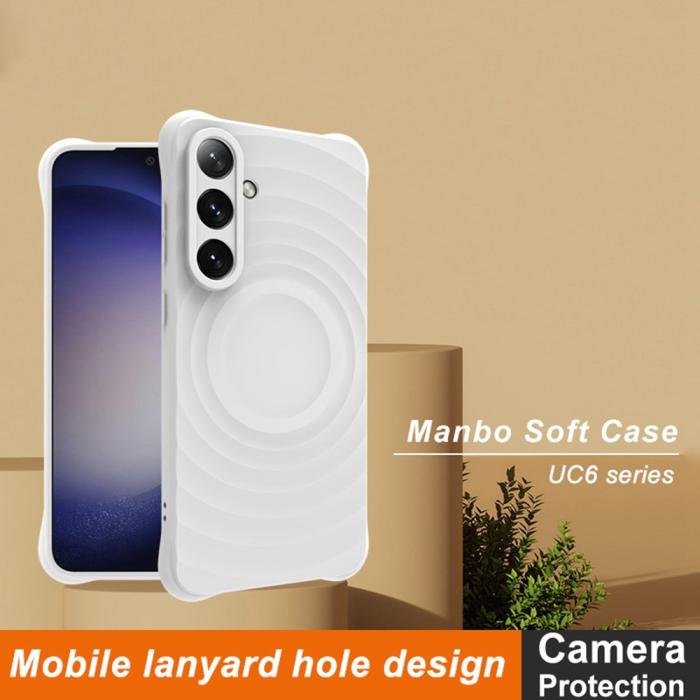 Bild 2, IMAK IMAK Samsung Galaxy S24 FE Skal Waterdrop Matt Vit - Teknikhallen.se